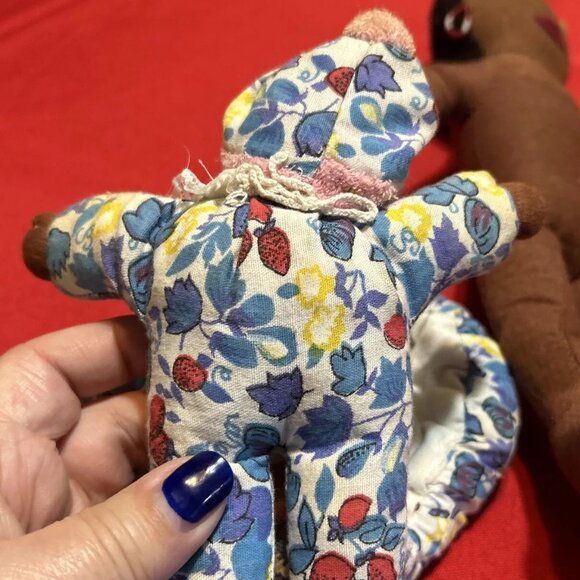 HANDMADE African Cloth Doll & Baby Folk Art In Kenya - Vtg Lot of 2 #R4 - Picture 3 of 5